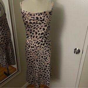 Aqua leopard print midi dress Size S
